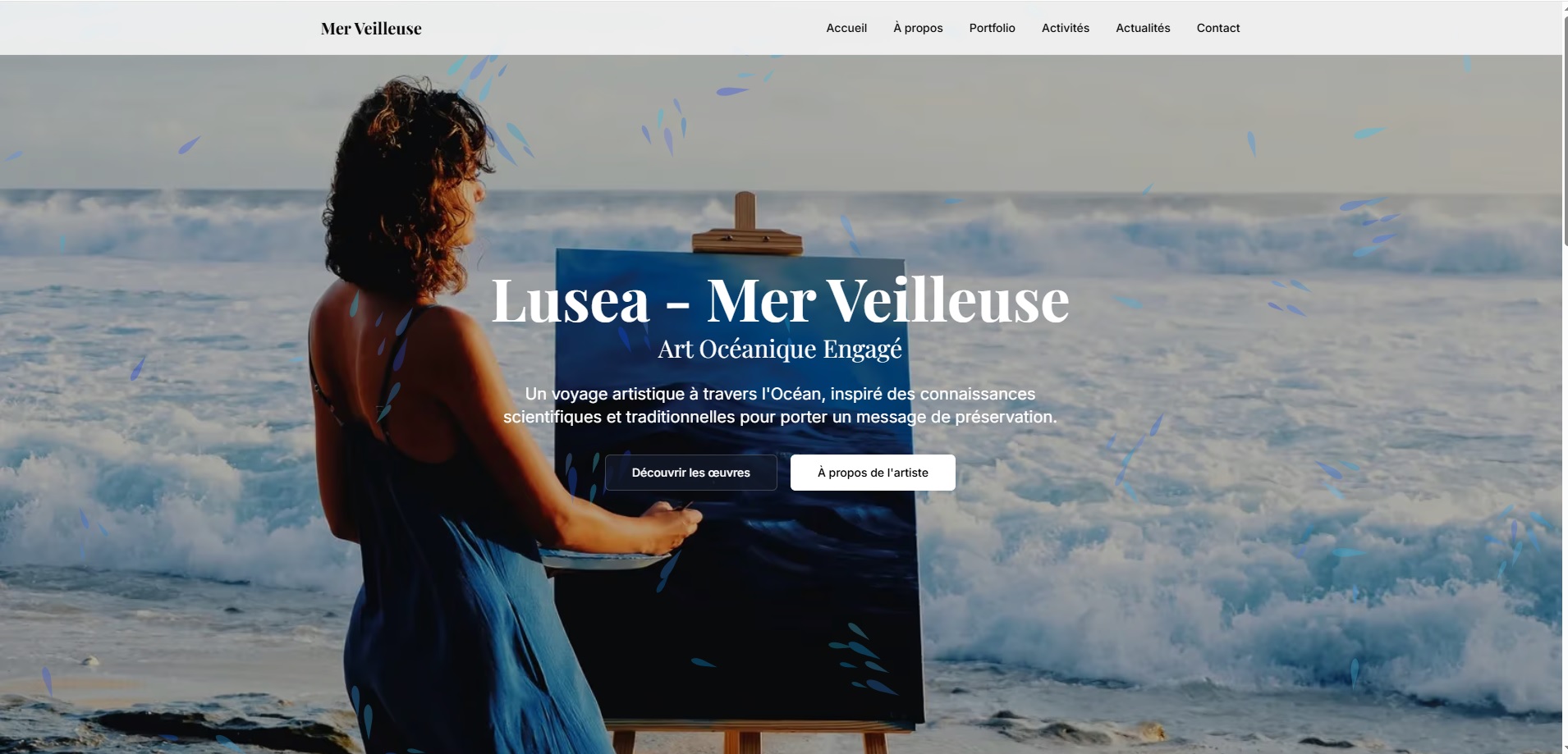 Capture d'écran du site Mer Veilleuse